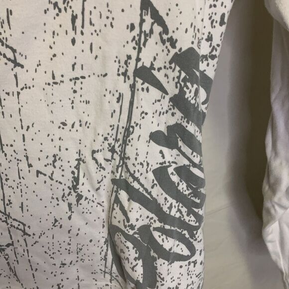 Polaris White with Gray Swirl Logo Long Sleeve Scoop Neck Cotton Tee Size L - Picture 4 of 9